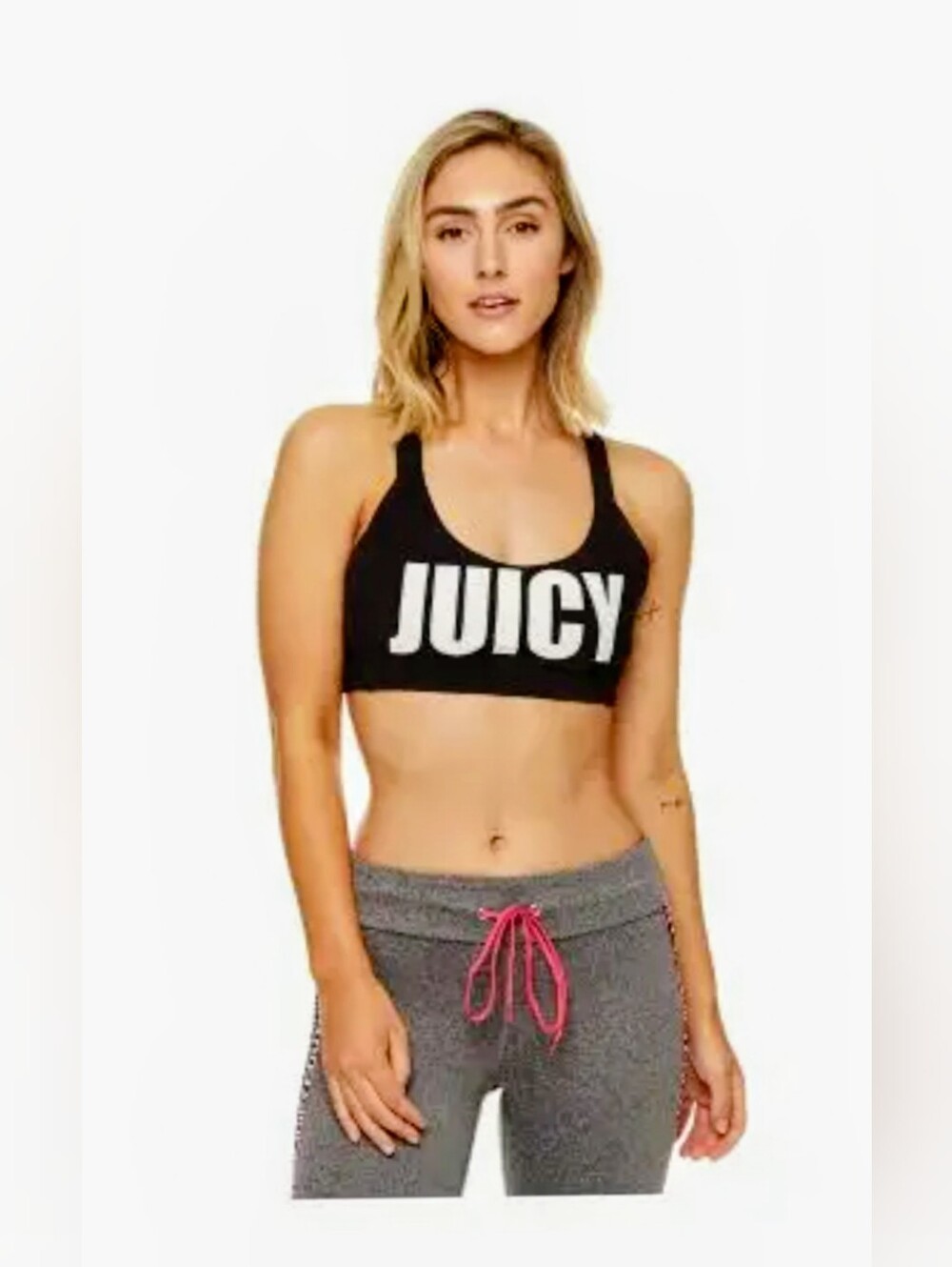 NWOT!Juicy Couture Yoga/Fitness/Pilates/Gym Women's Black Athletic Bra Top Small